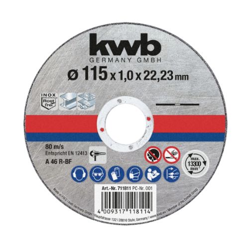 Disco para Corte de Metal 115mm * 1mm kwb 49711811 - Seitel